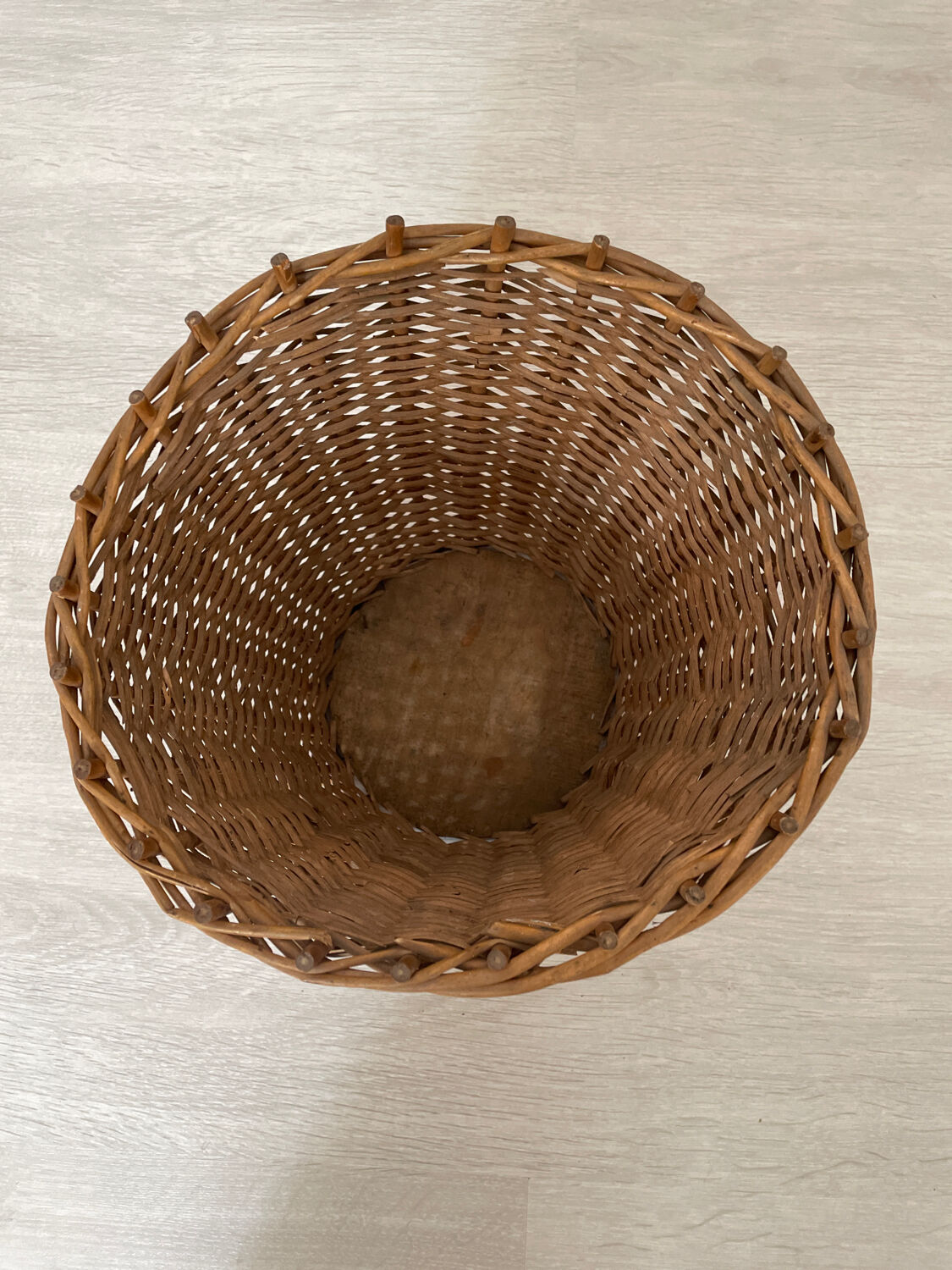 Rattan wastepaper basket 1950.