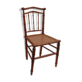 Chaise de chambre assise canné style bambou d'époque Napoléon III