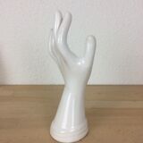 Hand soliflore baguier in white ceramic