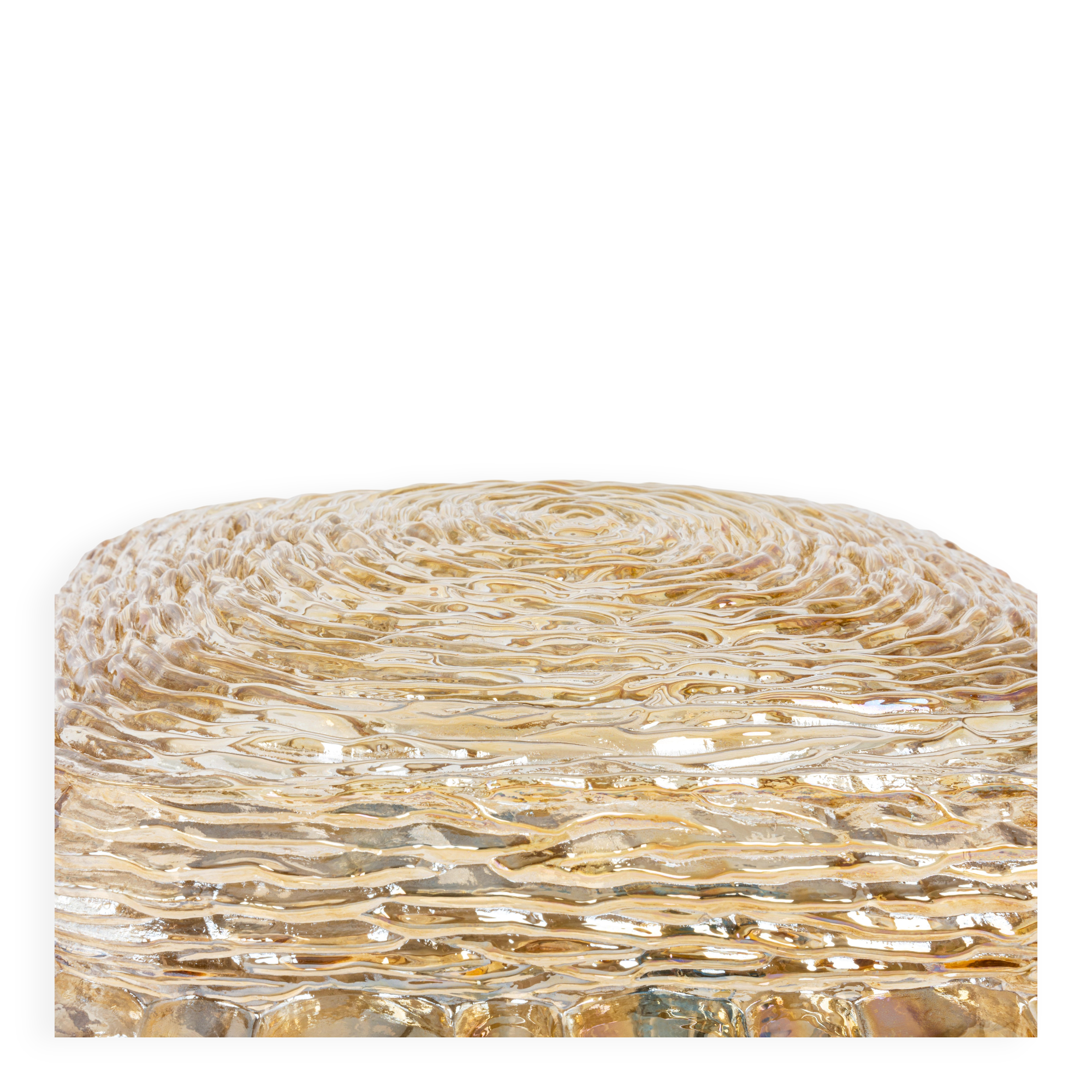 Amber glass wall light in the shape of a fingerprint, Germany, 1970s.