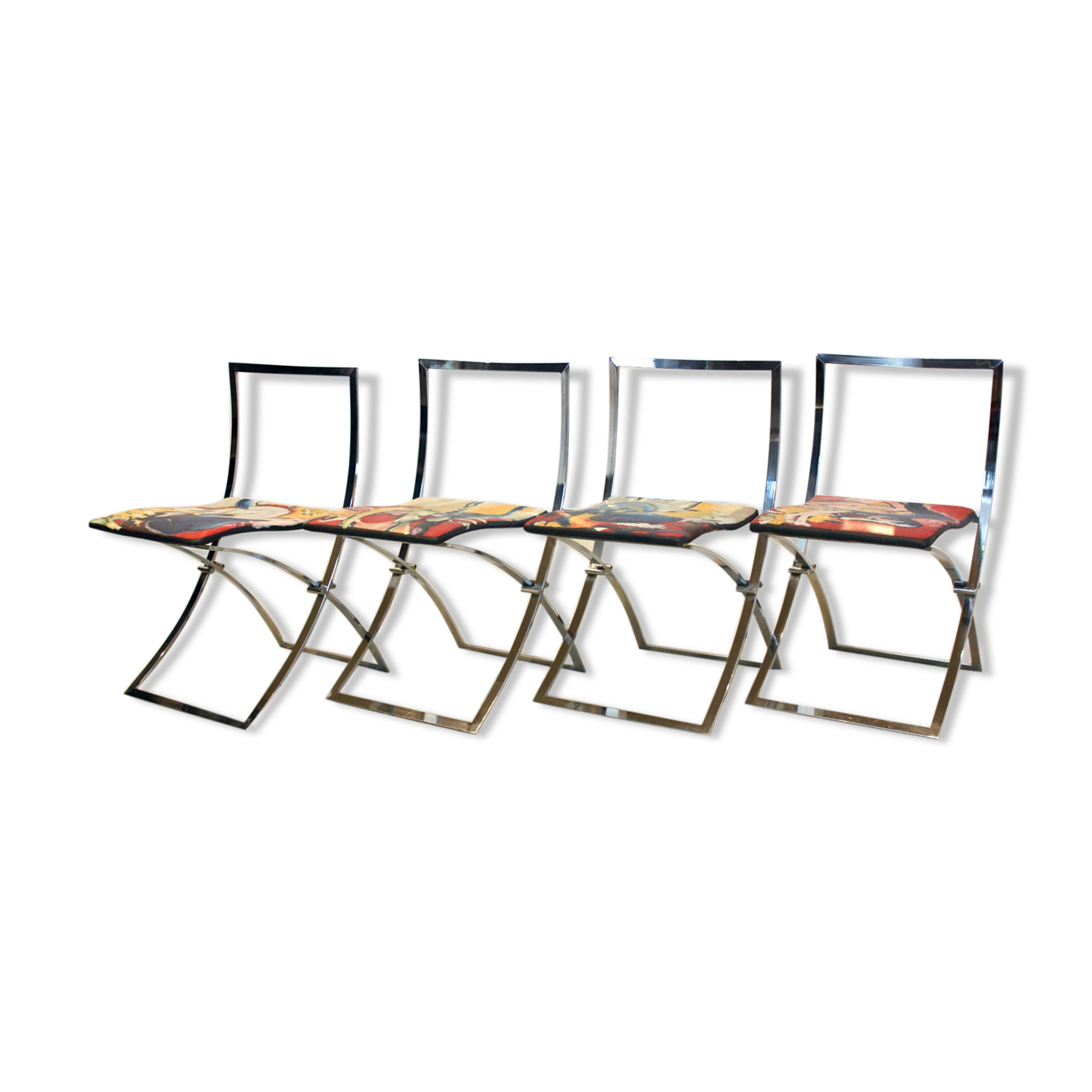 One off Hand painted set of four ‘Luisa’ Dining Chairs by Marcello Cuneo