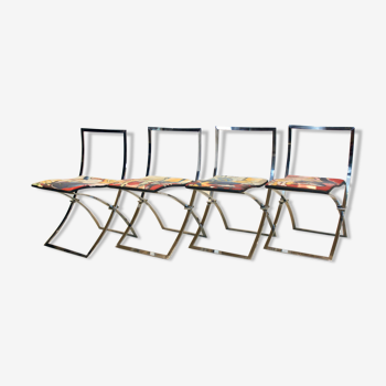 One off Hand painted set of four ‘Luisa’ Dining Chairs by Marcello Cuneo