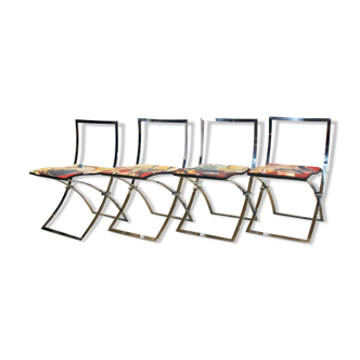 One off Hand painted set of four ‘Luisa’ Dining Chairs by Marcello Cuneo