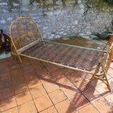 Vintage rattan bed 90X190