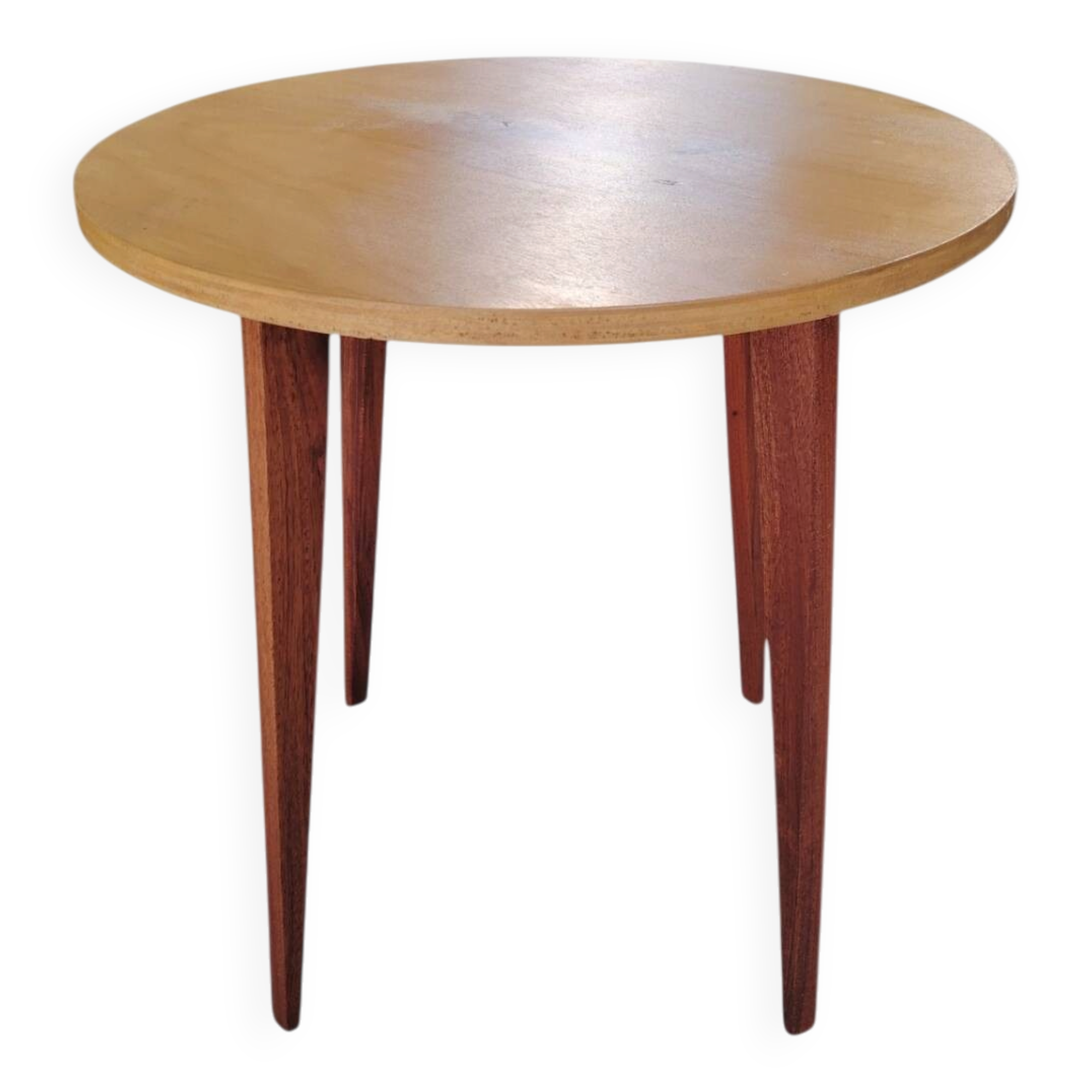 Guéridon vintage moderniste à pieds effilés table d'appoint années 50