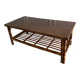 Vintage brown bamboo living room coffee table