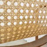 Vintage Wooden Cane Armchair by Branko Ursic: Mid-Century Lounge Chair