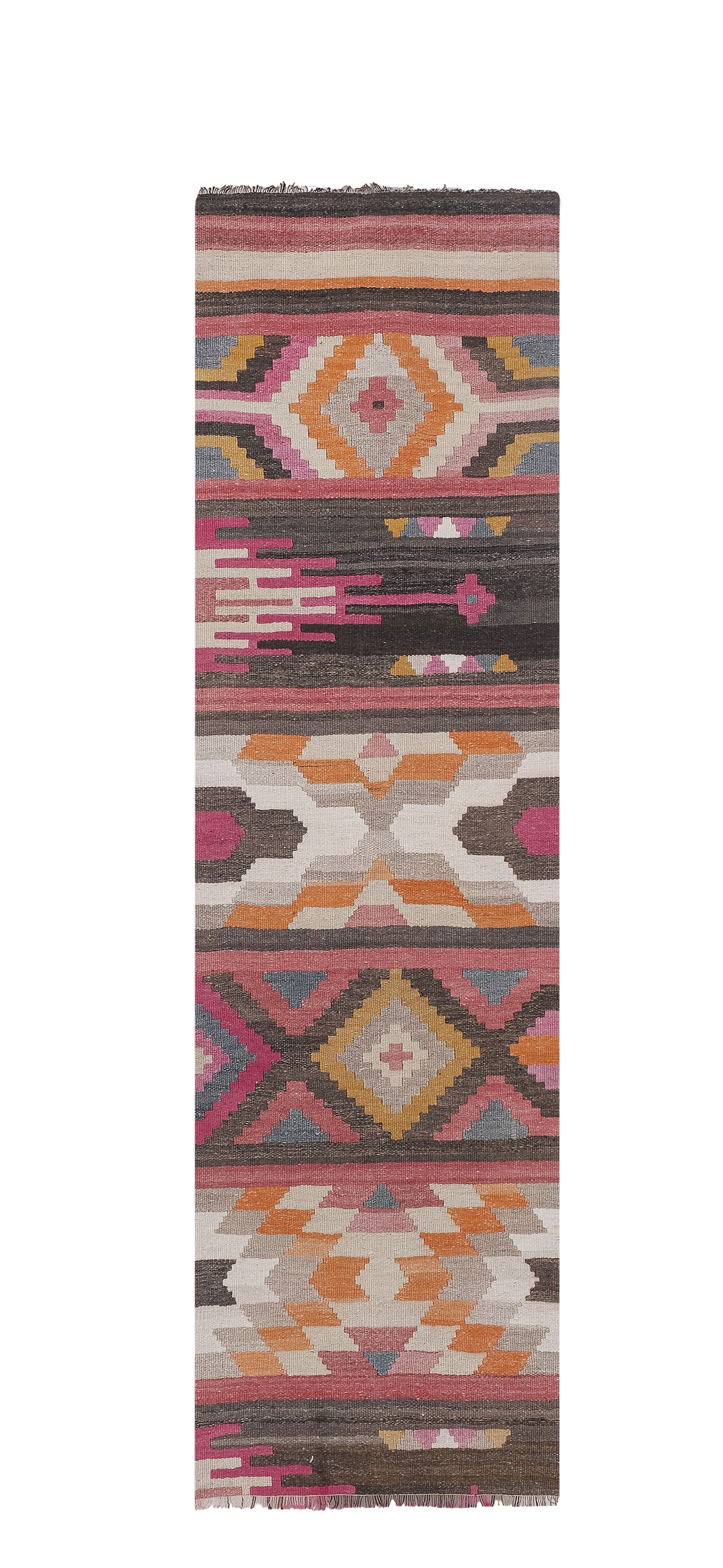 Vintage Turkish rug from Oushak, hand-woven 78x274 cm