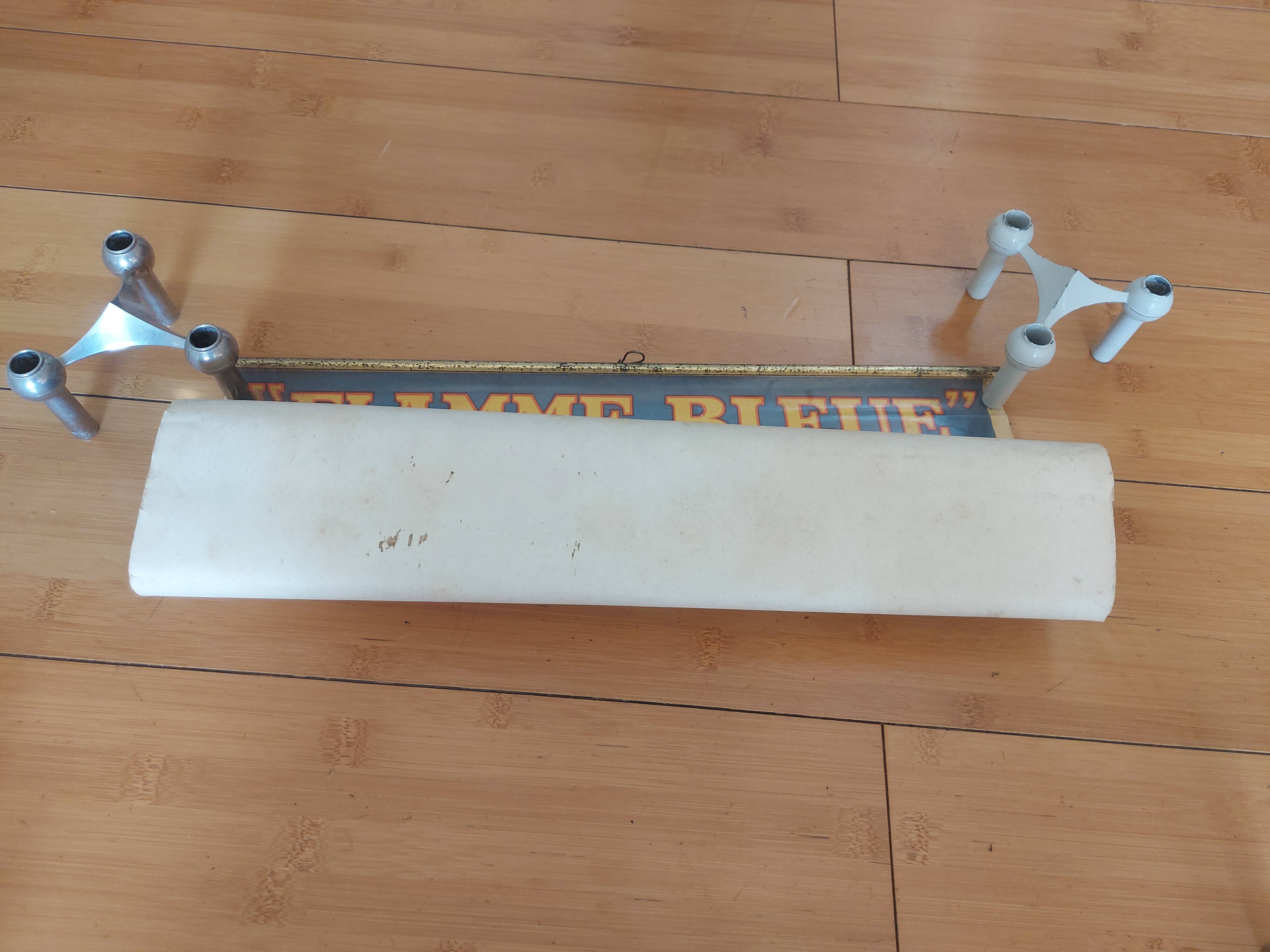 Affiche lithographiée flamme bleu