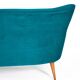 Canapé élégant trois places en velours, années 60, turquoise, restauré