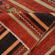 3x10 Red & Black Striped Kilim Runner Rug, 90x309Cm