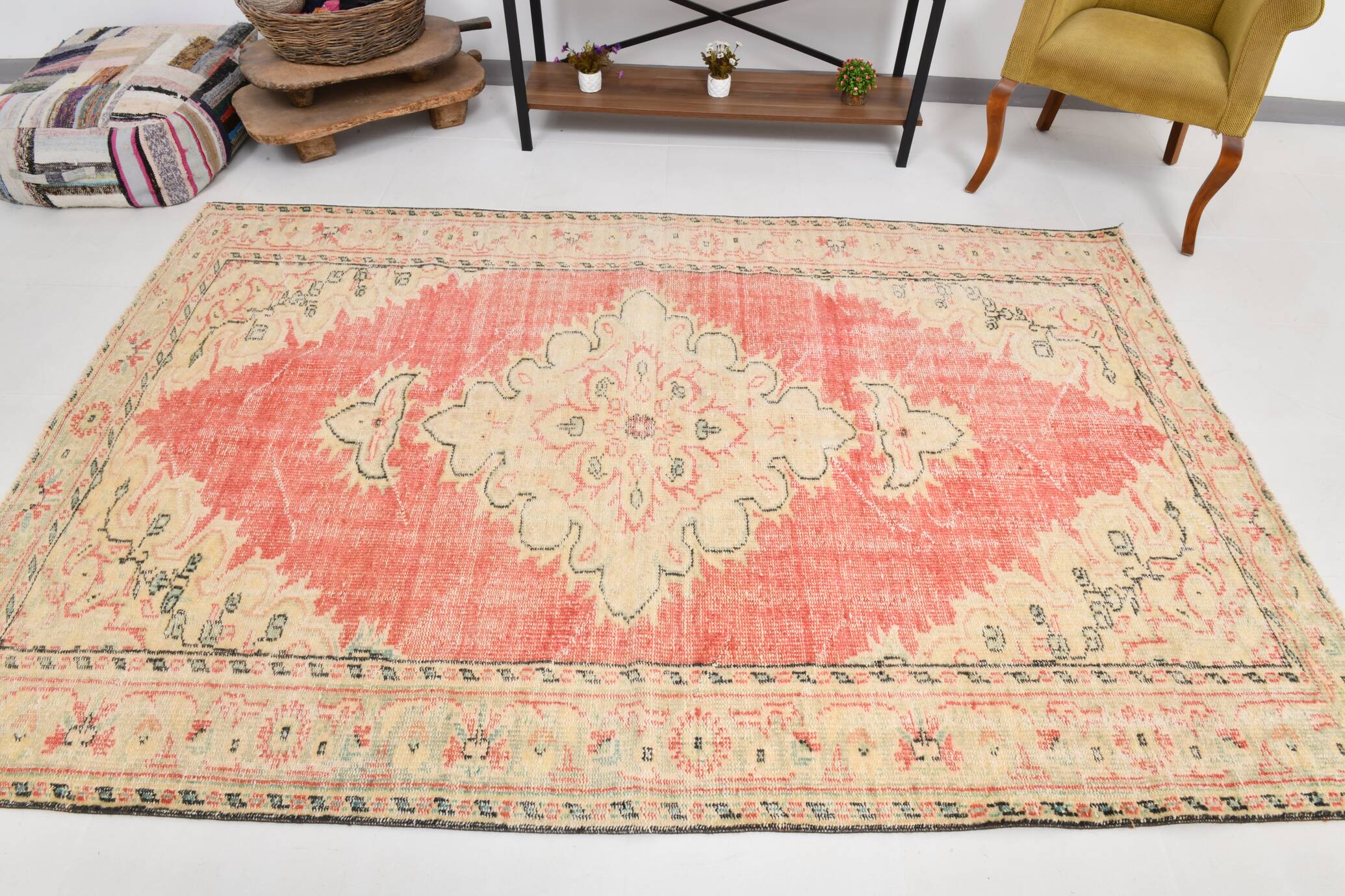 5x8 Red & Cream Turkish Rug 172x256Cm SK 21933