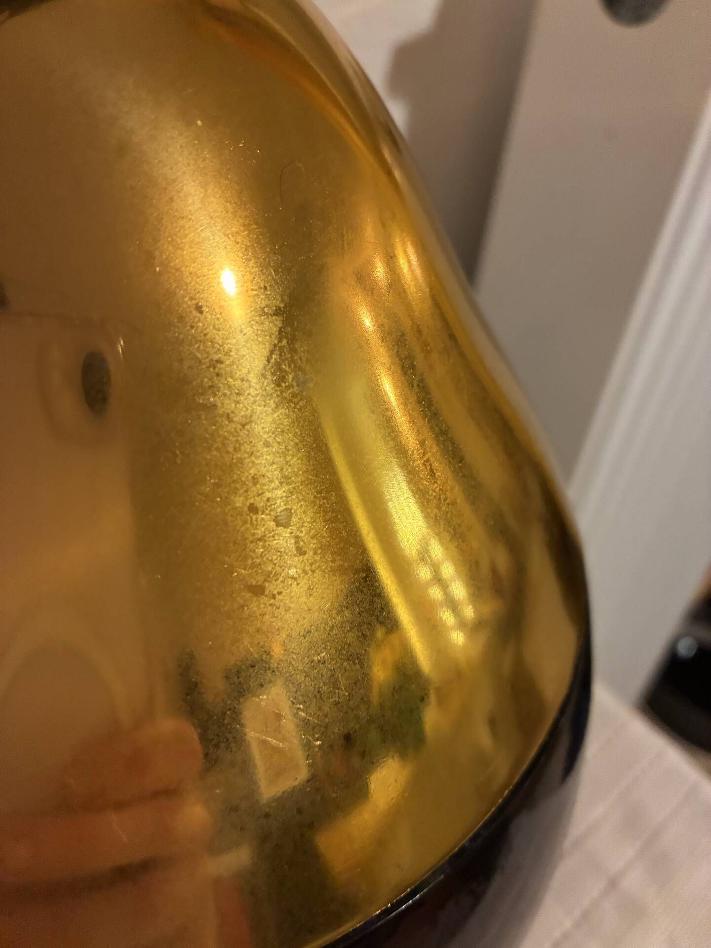 Vintage pear-shaped Luxium ice bucket – tortoiseshell & gold – year