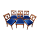 Six chaises en bois bleu azur