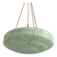 Large Art Deco pendant light in marbled glass with cord suspension, 1920s-1930s