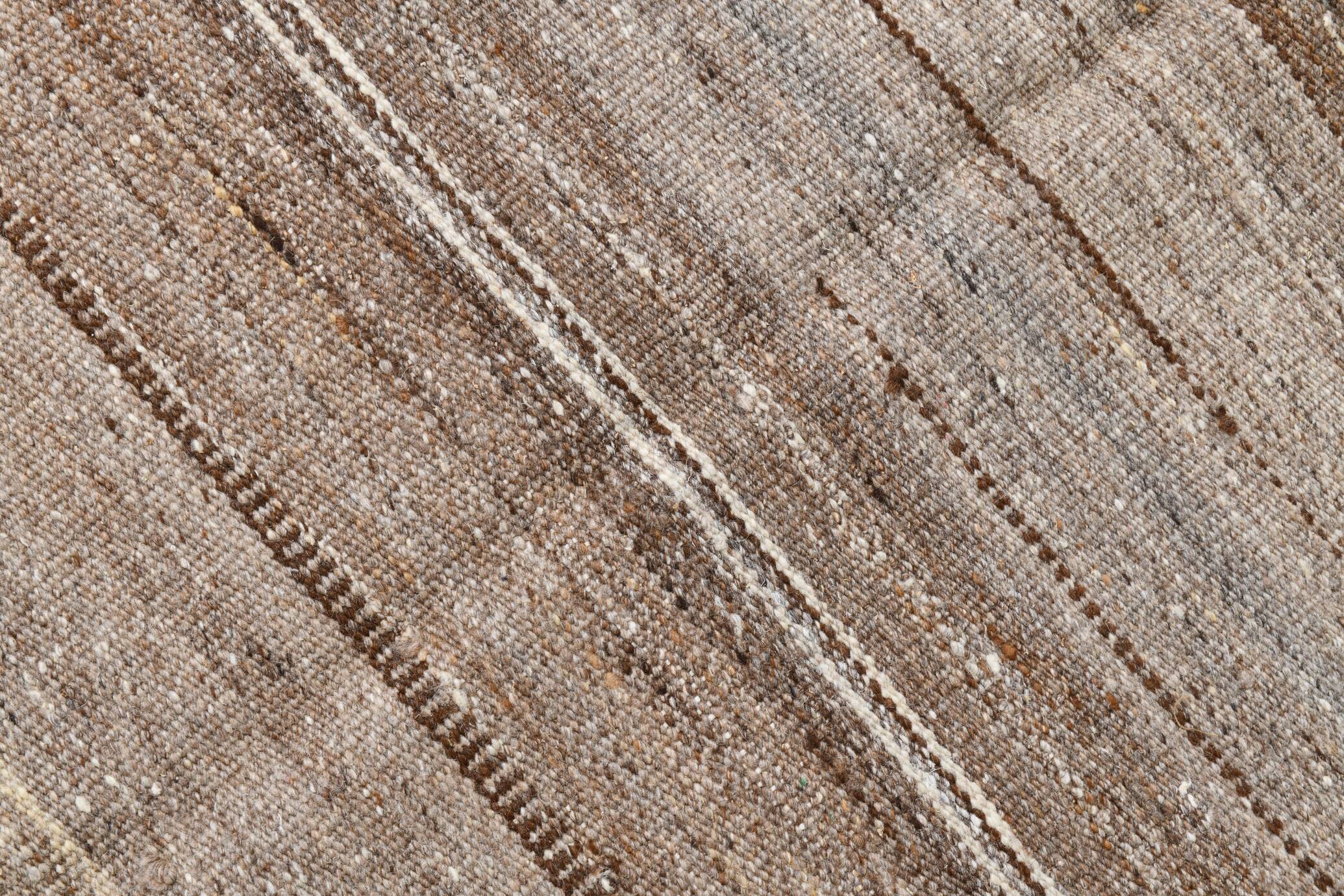 6x10 Brown and Beige Living Room Kilim Rug, 199x306Cm