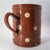 Old pitcher with polka dots savoyard pottery in glazed terracotta alsace