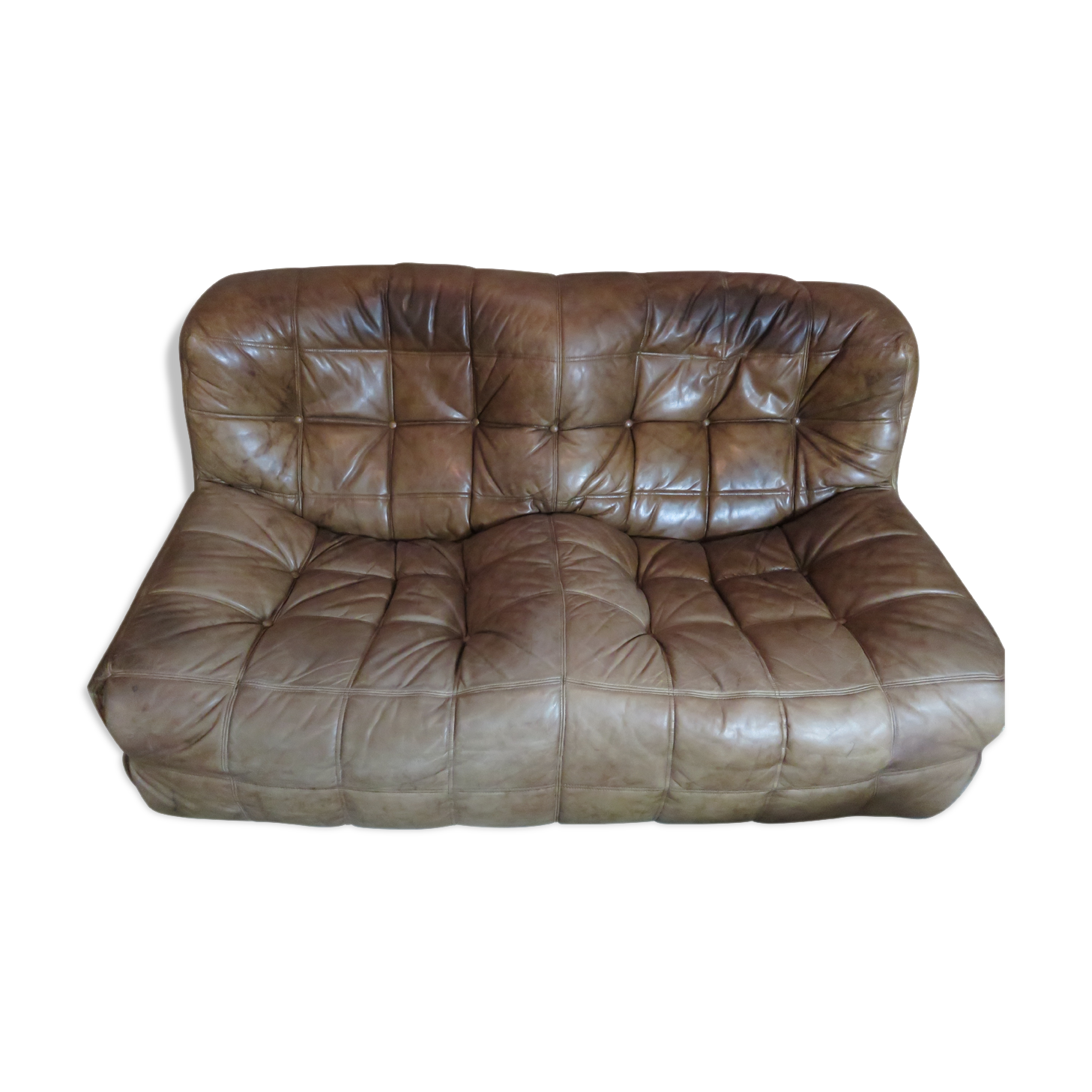 Vintage leather sofa Kashima Ligne Roset by Michel Ducaroy