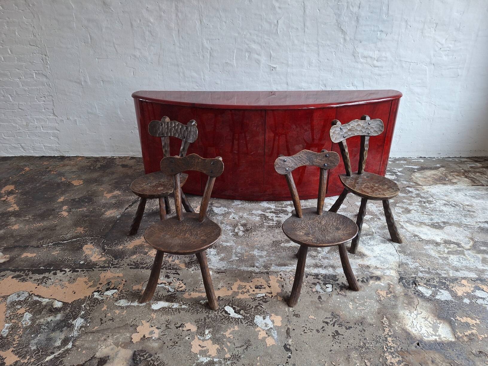 Set of 4 French provincial chairs in the style of Alexandre Noll, 1950s