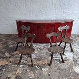 Set of 4 French provincial chairs in the style of Alexandre Noll, 1950s