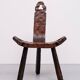 Brutalist tripod Spanish stool 1950s
