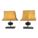 Pair of lamps, resin and chrome steel, by Philippe Barbier, circa 1970.