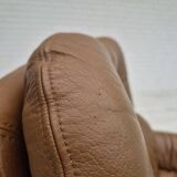 1970s, Scandinavian swivel chair, original condition, brown furniture leather.