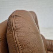 1970s, Scandinavian swivel chair, original condition, brown furniture leather.