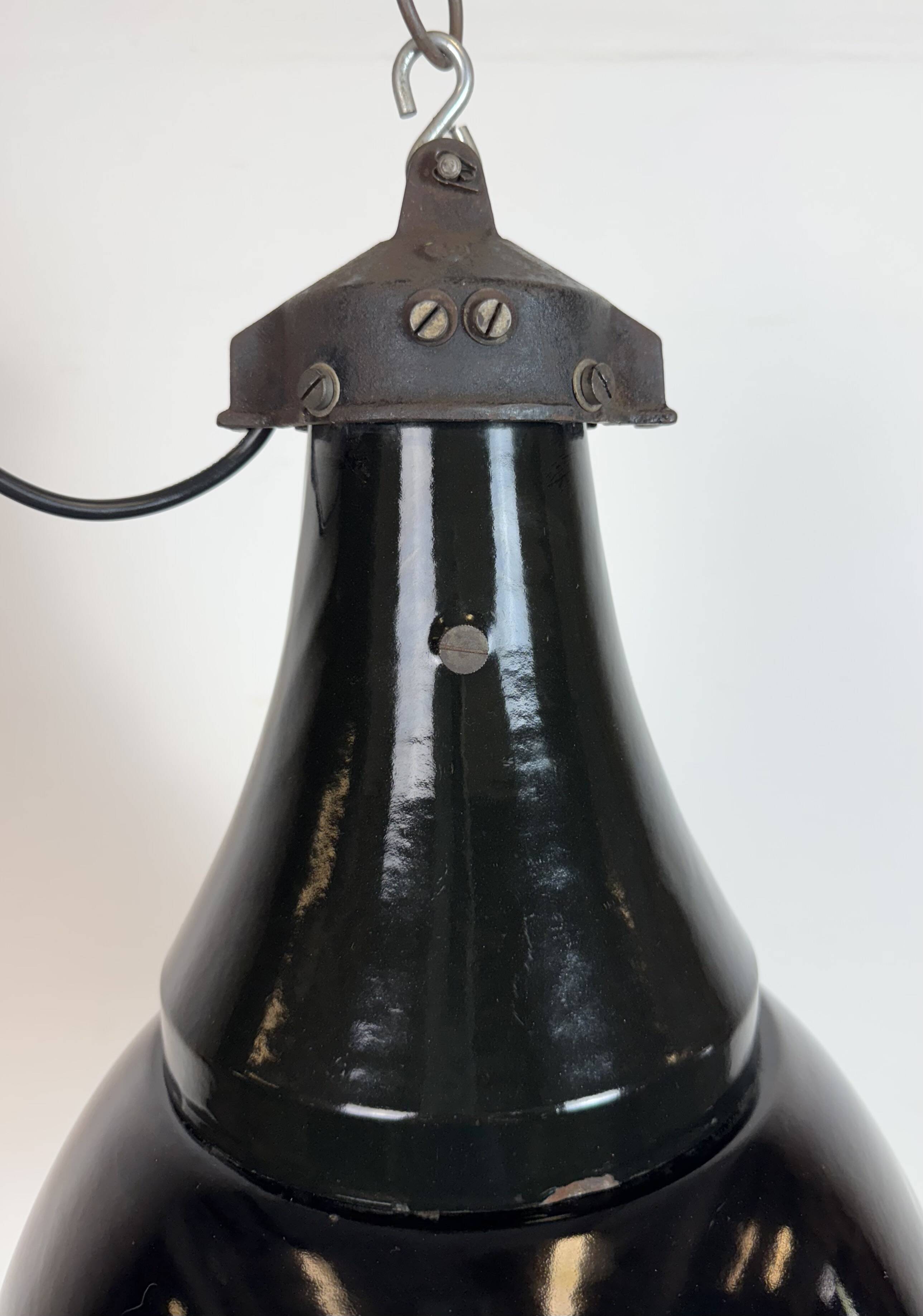 Industrial Black Enamel Bauhaus Pendant Lamp, 1930s