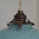 French Vintage 1930s Pale Blue Frilled Clichy Glass Lampshade Ceiling Light