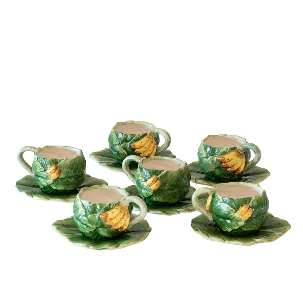 Set of antique banana-slurry cups, rare model