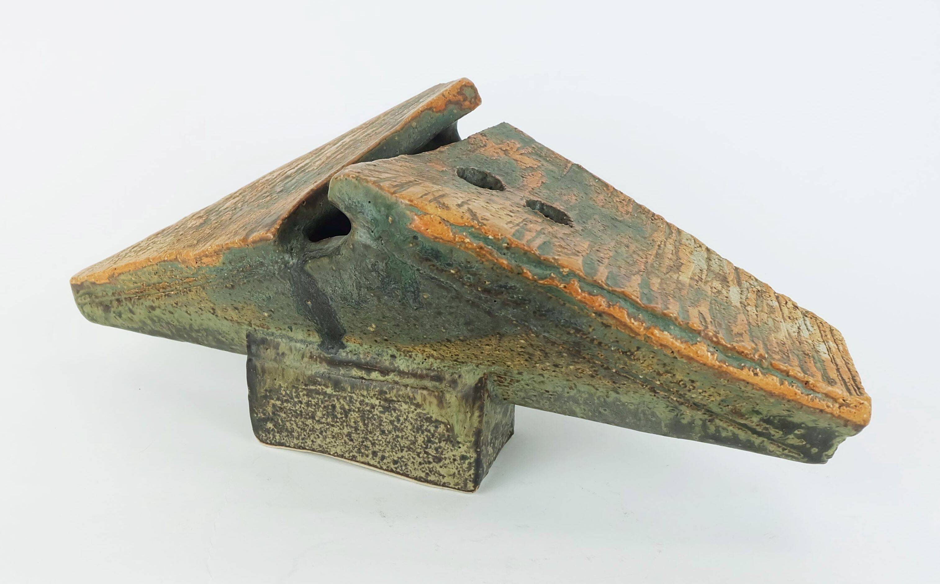 Vase brutaliste objet en céramique robert sturm années 1970 atelier de poterie sculpturale
