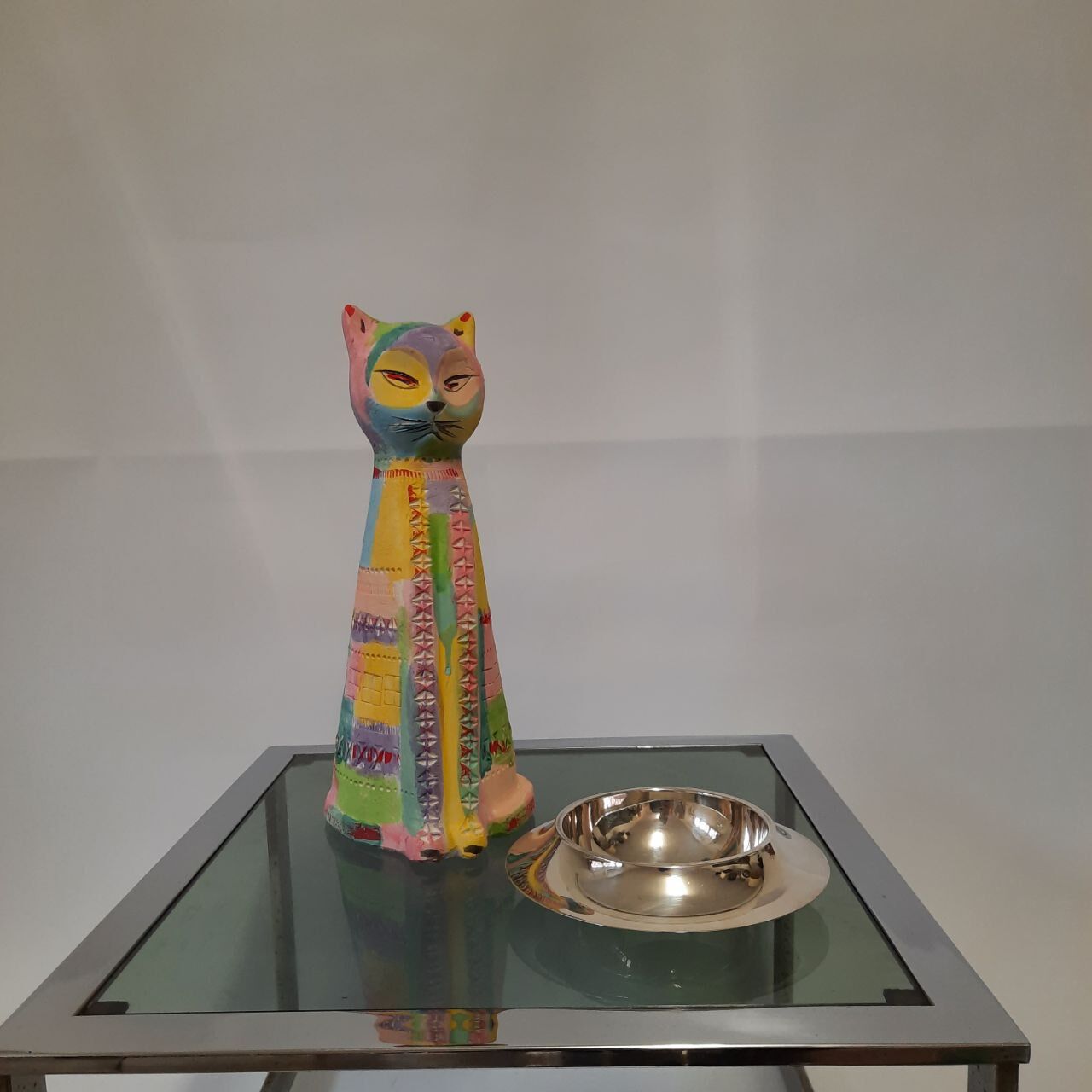Cat statue, vintage, design Aldo Londi for Bitossi, Rimini series.