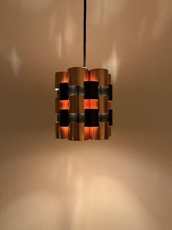 Lampe suspendue en laiton Coronell Elektro vintage de Werner Schou