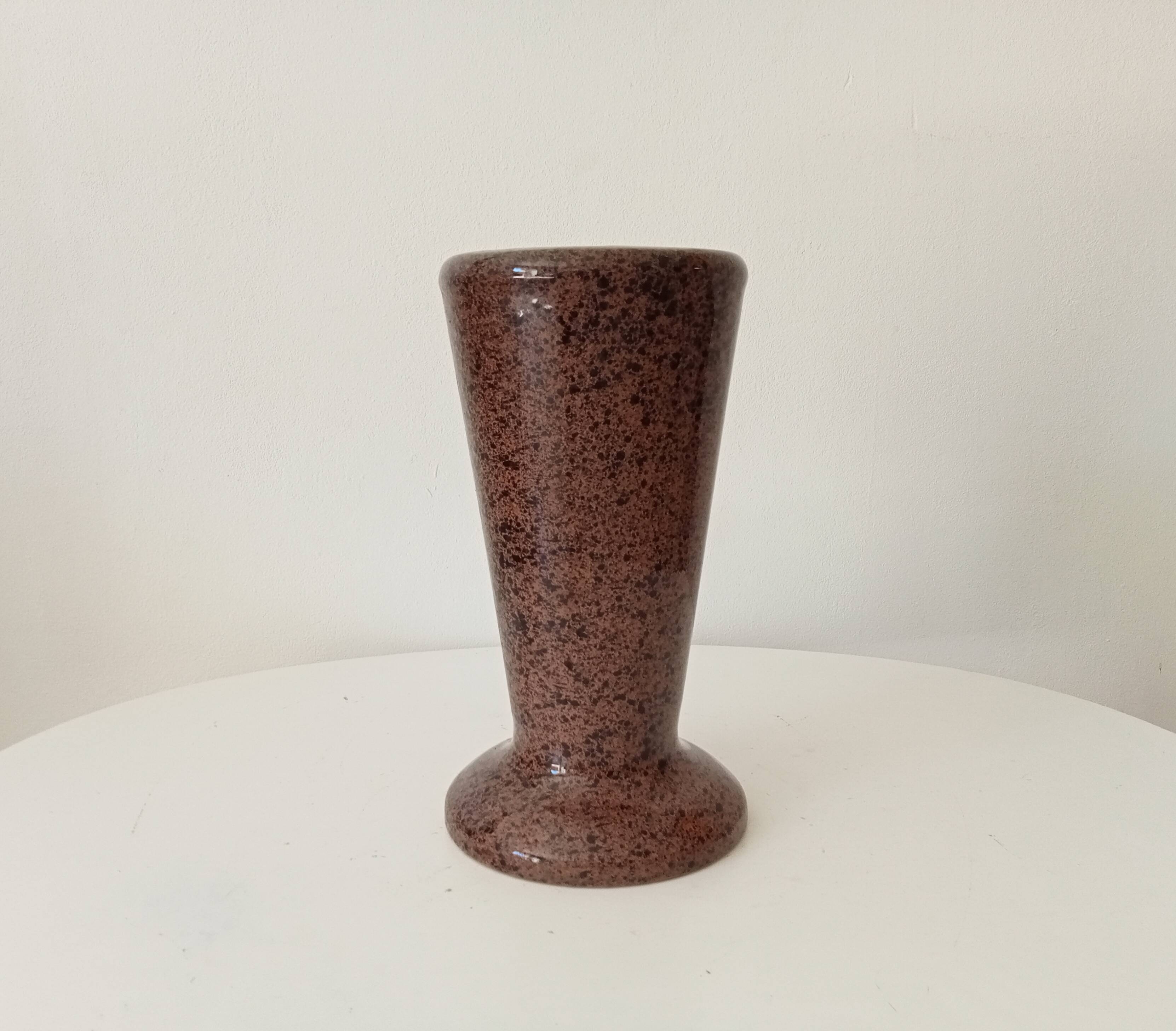 Vintage speckled granite vase