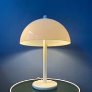 White Mid-Century Dijkstra mushroom table lamp