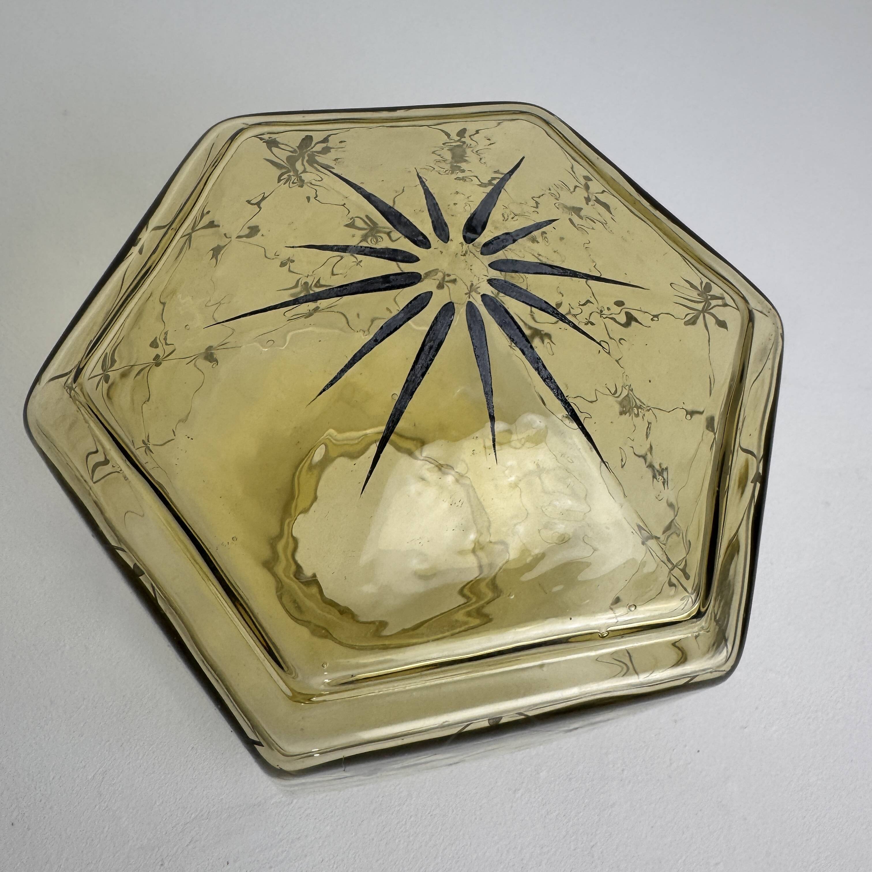 Suspension art deco in coloured glass