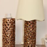 Paire de lampes de table brutalistes