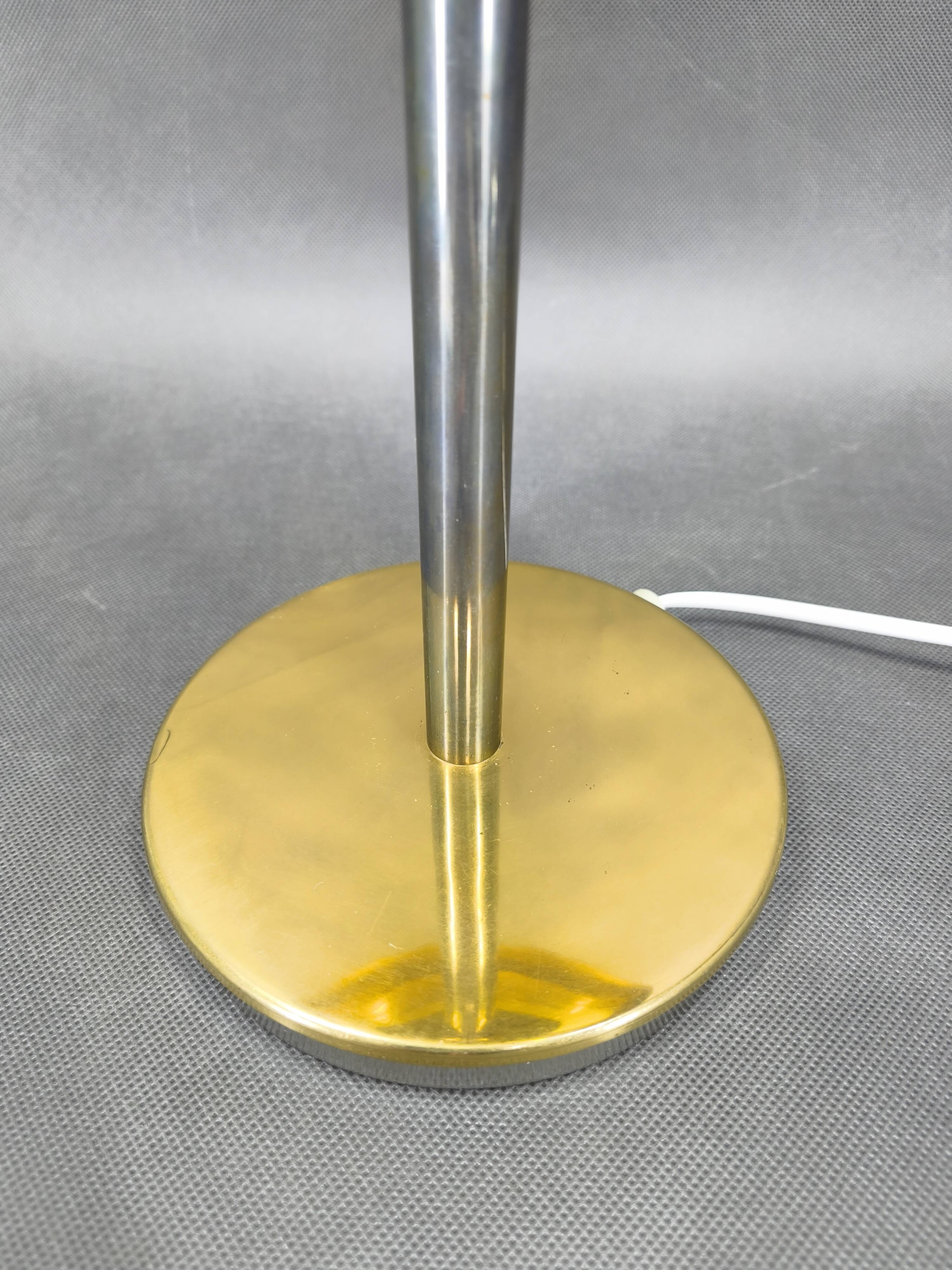 1970s Space Age Table Lamp Brass Glass Kamenický Šenov