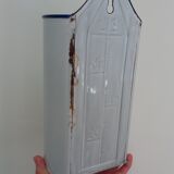 Old enema pot in enamelled sheet metal - Wall fountain Broc Graduated pot white enamel 50s