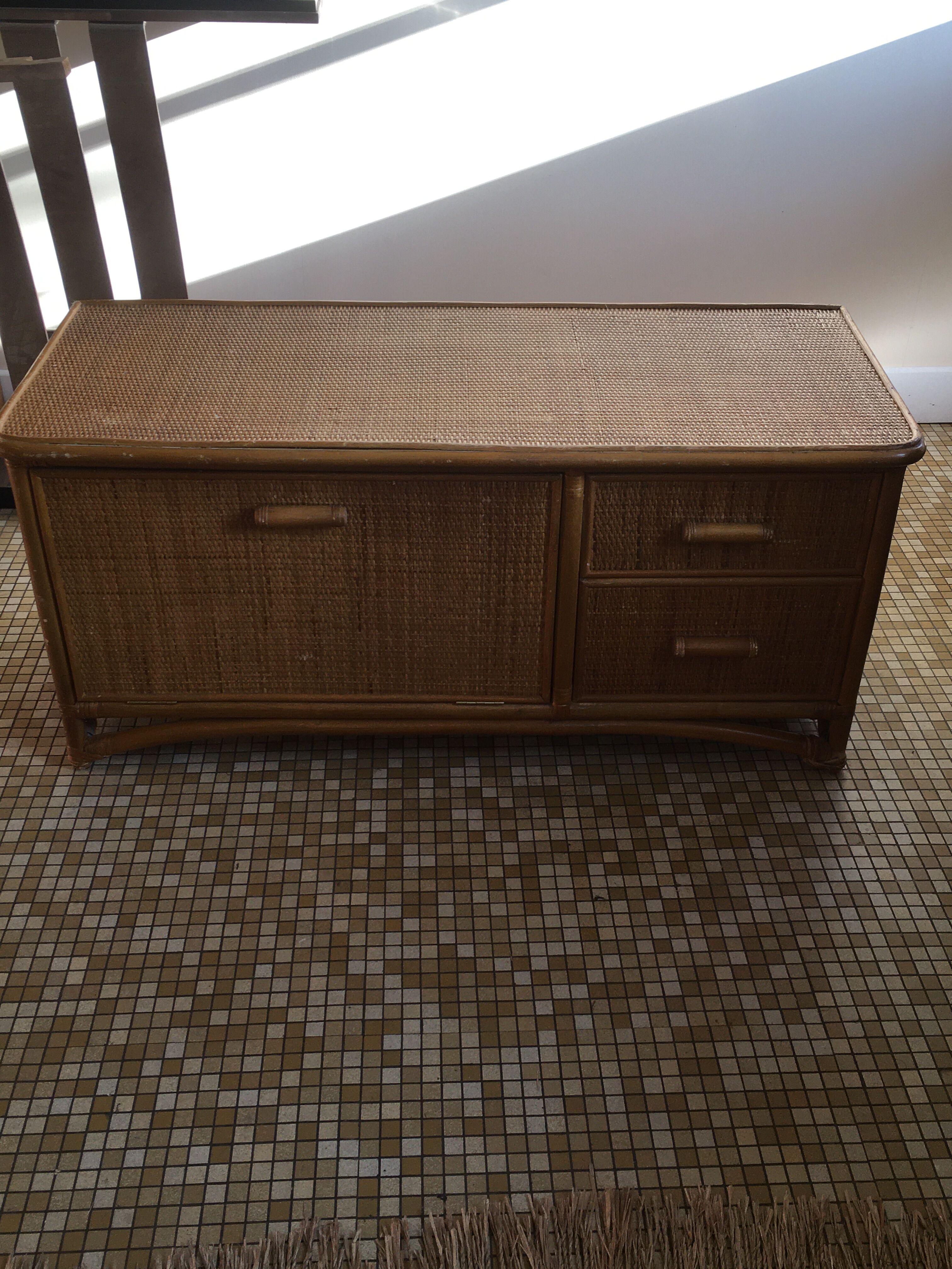 Low rattan furniture