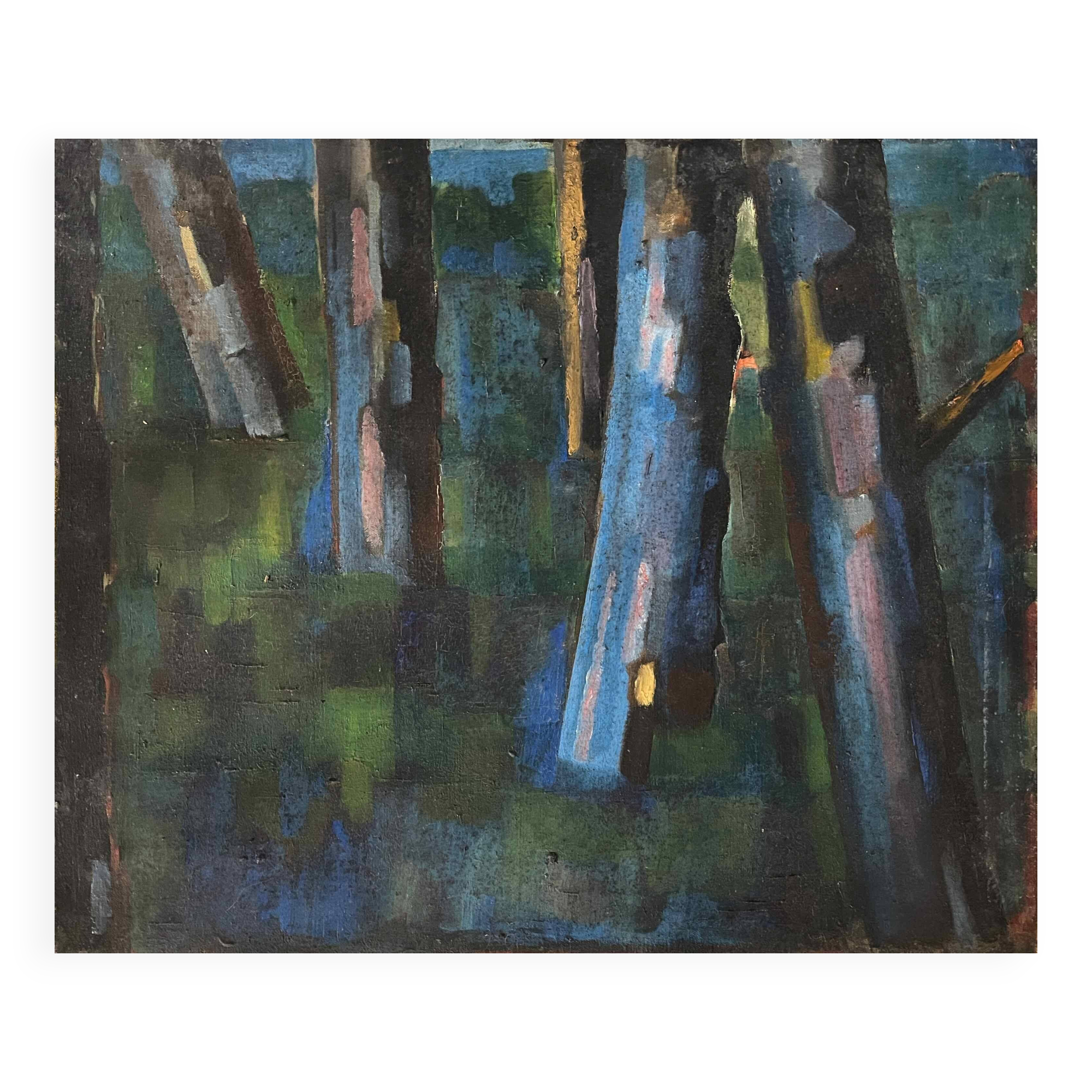 HST 1956 painting "The Forest" Guy Feinstein (1929-2008) Narrative figuration