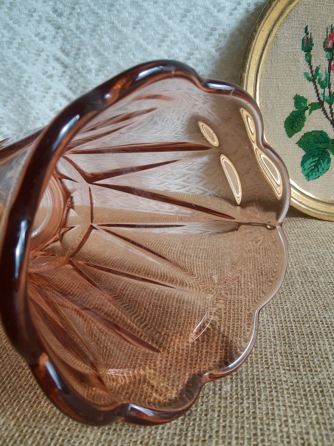 Vintage rosaline pink glass vase