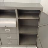 BAUCHE industrial furniture with 5 drawers and a door – vintage metal from the 1950s