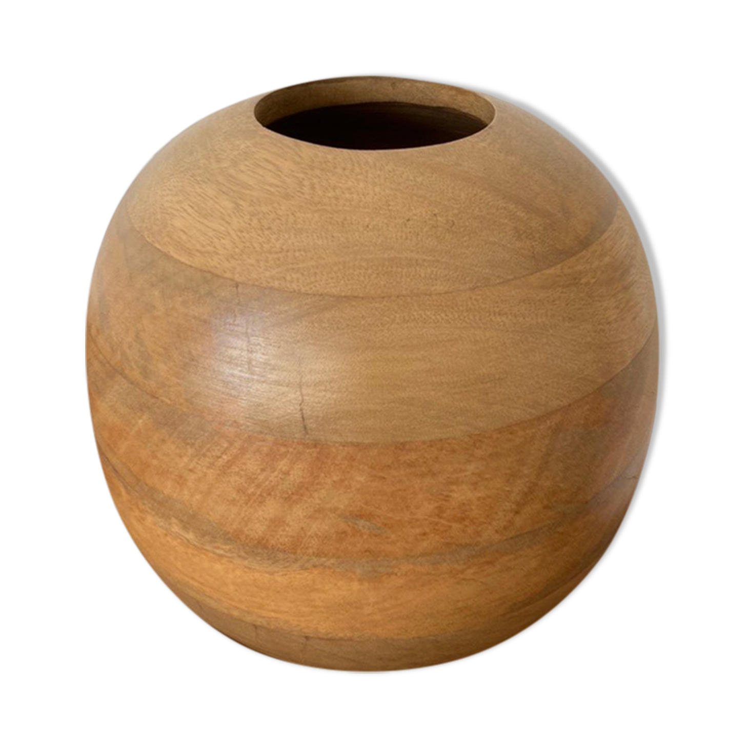 Brutalist wooden vase