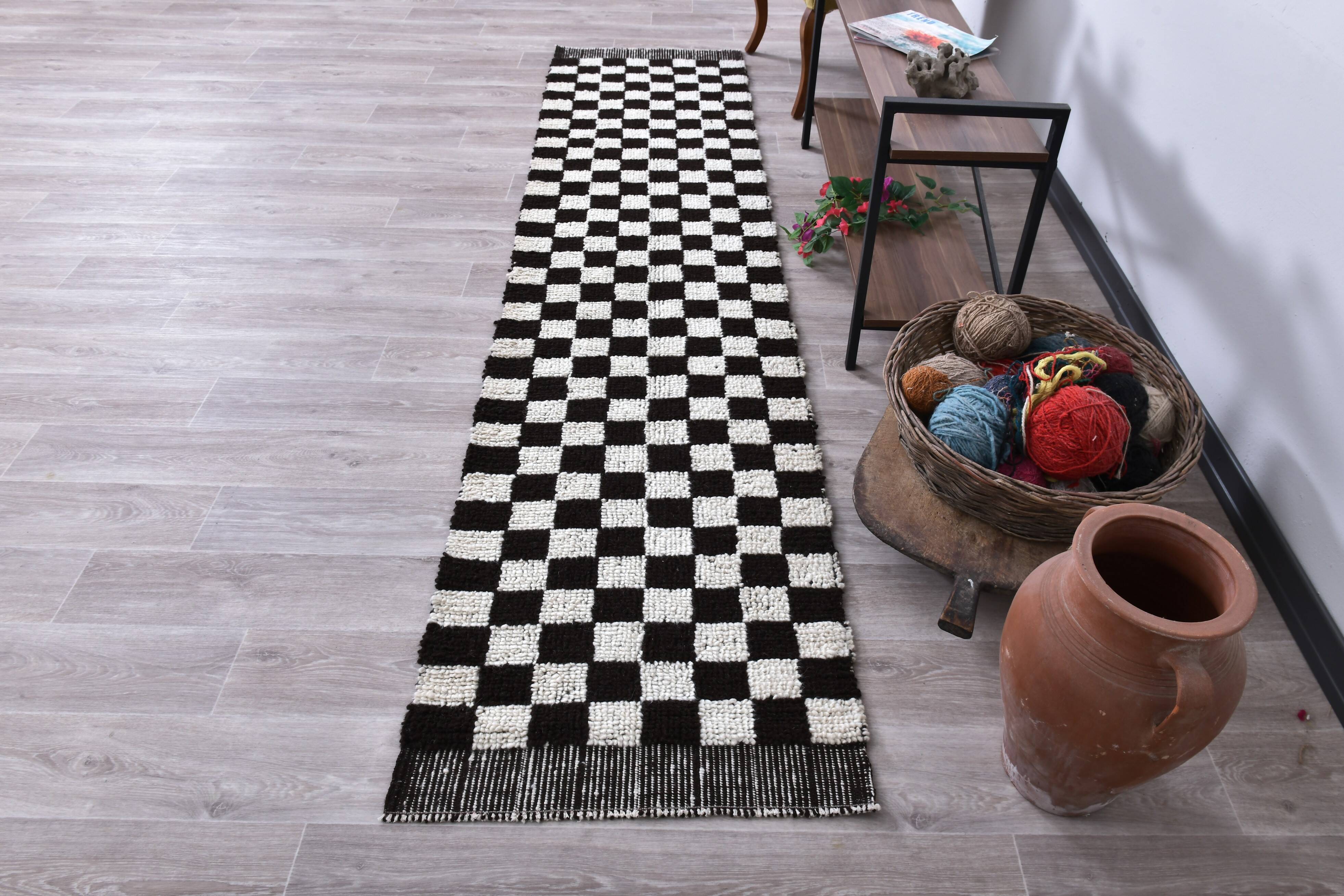 2x10 Checkered Moroccan Runner Rug 70x302Cm SK 242433