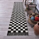 2x10 Checkered Moroccan Runner Rug 70x302Cm SK 242433