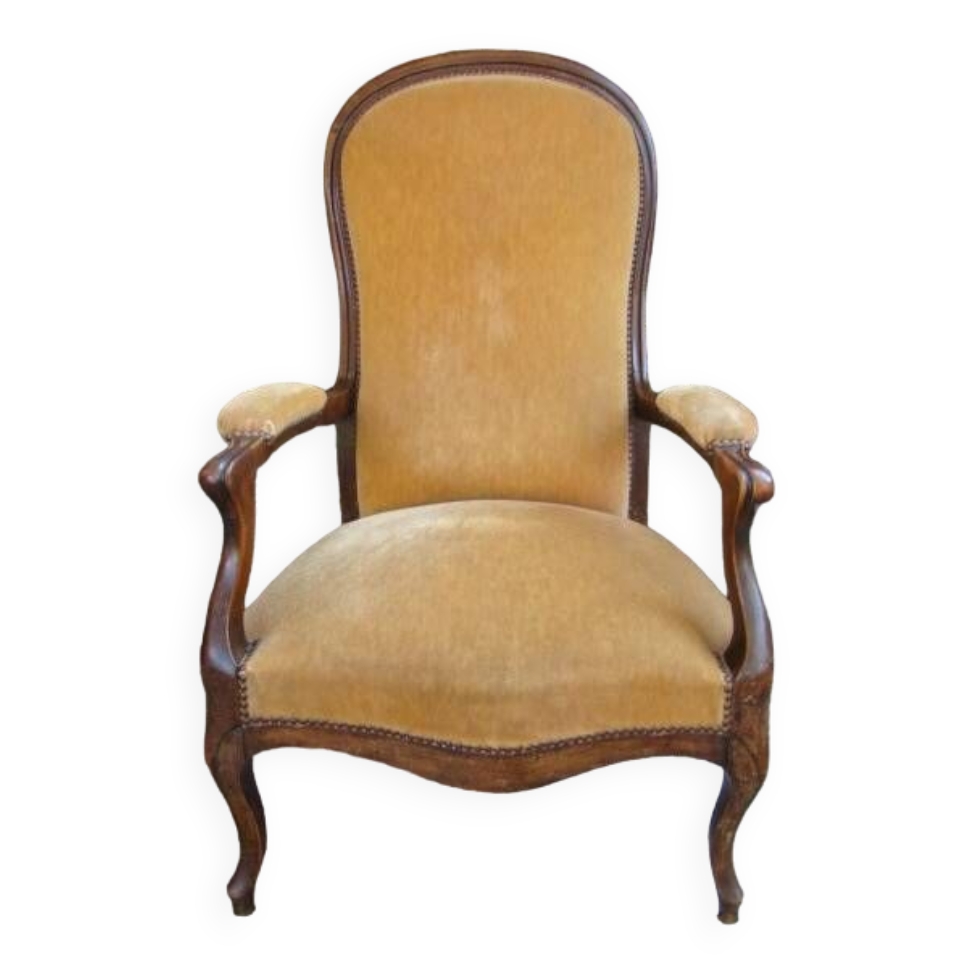 Old walnut Voltaire armchair