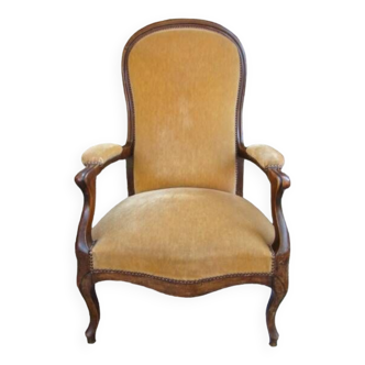 Old walnut Voltaire armchair