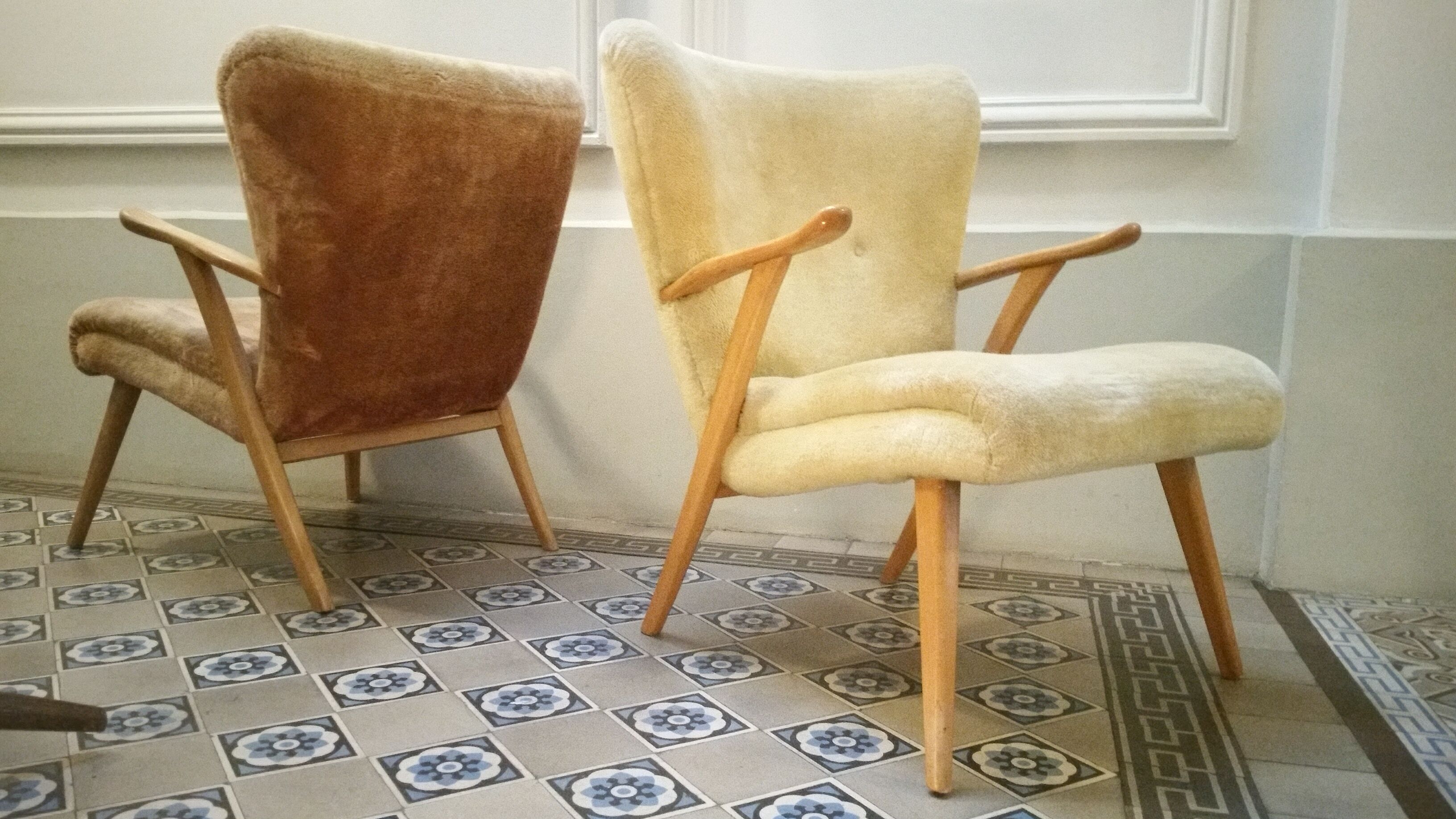 Lot of 2 Wing chairs chair Zig Zag